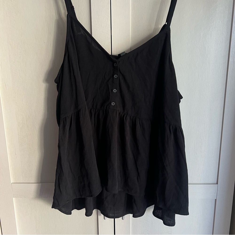 Black Button Up Tank Top